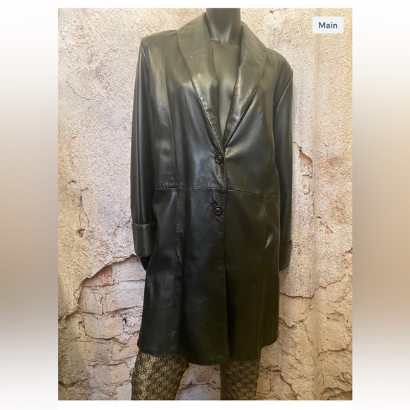 Bod & Christensen Long Black Leather Jacket - Picture 1 of 11